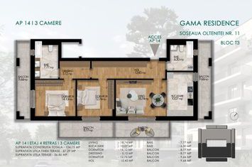 Apartament 2 camere Sos. Oltenitei, nr. 11 - Gama Residence - Ap. 14 anunturi imobiliare Bucuresti