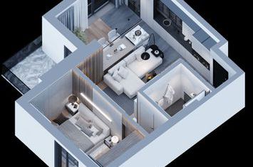 APARTAMENT OPEN SPACE, 2 CAMERE LA BLOC NOU, C.A. ROSETTI anunturi imobiliare Iasi