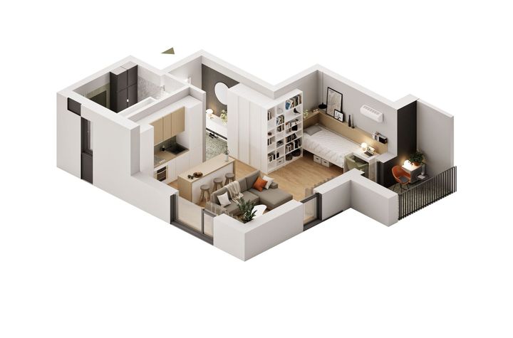 Apartament cu 1,5 camere în Confecții anunturi imobiliare Arad