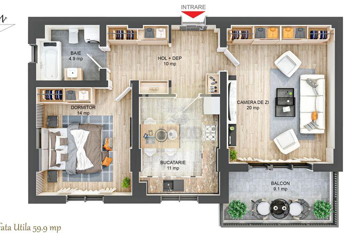 Apartament 2 camere de vanzare RAHOVEI - Sibiu anunturi imobiliare Sibiu
