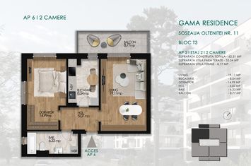 Apartament 2 camere Sos. Oltenitei, nr. 11 - Gama Residence -BL. T3, Ap. 6 anunturi imobiliare Bucuresti