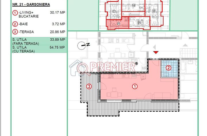 Garsoniera cu acte gata - terasa de 21 mp - Popesti Leordeni anunturi imobiliare Bucuresti