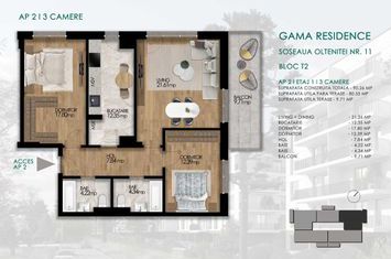 Apartament 3 camere Sos. Oltenitei, nr. 11 - Gama Residence - BL. T2, Ap.2 anunturi imobiliare Bucuresti
