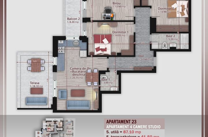 Apartament 4 Camere 128 Mp Terasa  Imobil Stil Boutique,Pallady-Nicolae Teclu,Metrou anunturi imobiliare Bucuresti