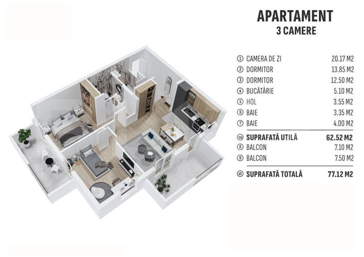 Apartament 3 camere de vanzare BISTRITA - Bistrita-Nasaud anunturi imobiliare Bistrita-Nasaud