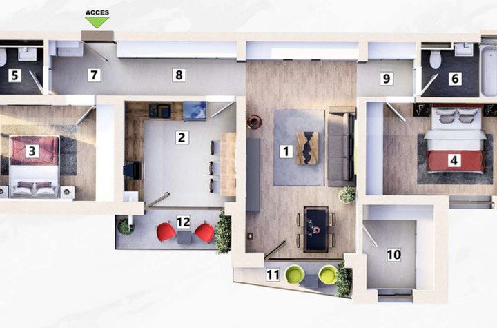 Apartament 3 camere de vanzare MEHALA - Timis anunturi imobiliare Timis