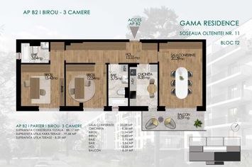 Apartament 3 camere Sos. Oltenitei, nr. 11 - Gama Residence - BL. T2, Ap.B2 anunturi imobiliare Bucuresti