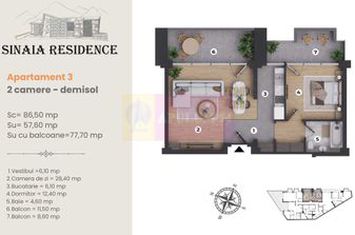 Apartament de Lux cu 2 camere de vanzare in Sinaia, Ap 3 anunturi imobiliare Prahova