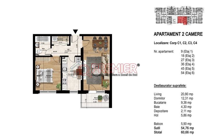 Apartament modern cu 2 camere – Splaiul Unirii - Popești-Leordeni anunturi imobiliare Bucuresti