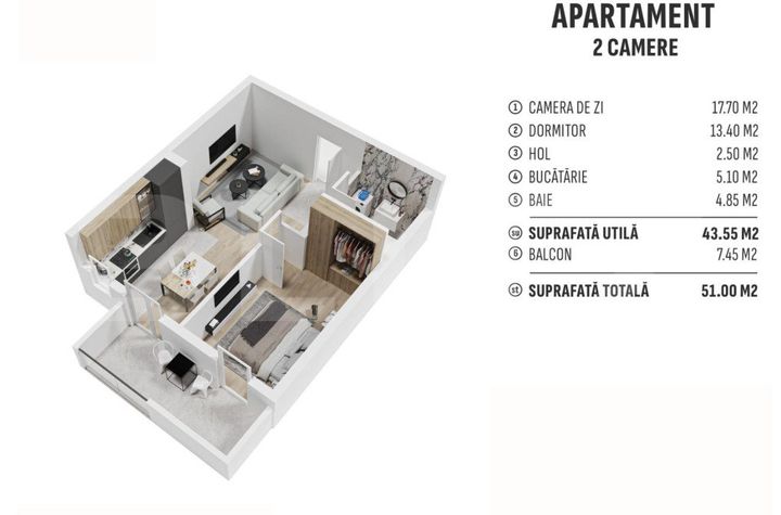 Apartament 2 camere de vanzare BISTRITA - Bistrita-Nasaud anunturi imobiliare Bistrita-Nasaud