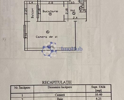 Apartament 2 camere Podul de Fier, 47 mp