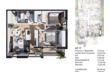 Apartament 3 camere de vanzare BACIU - Cluj anunturi imobiliare Cluj