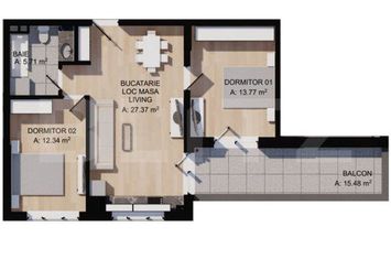 Apartament 3 camere de vanzare FLORESTI - Cluj anunturi imobiliare Cluj