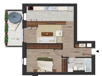 apartament 2 camere tip 4 