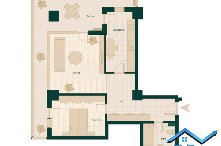 Apartament 2 camere de vanzare PODU ROS - Iasi anunturi imobiliare Iasi
