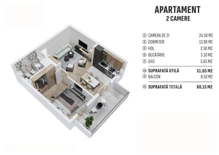 Apartament 2 camere de vanzare BISTRITA - Bistrita-Nasaud anunturi imobiliare Bistrita-Nasaud