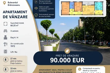Apartament 3 camere - Bulevardul Brancoveanu anunturi imobiliare Bucuresti
