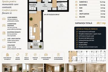 Apartament 3 camere | 68,1 mp | Două băi | Bucătărie separată | Bloc nou finalizat și intabulat | Sector 4 – Berceni anunturi imobiliare Bucuresti