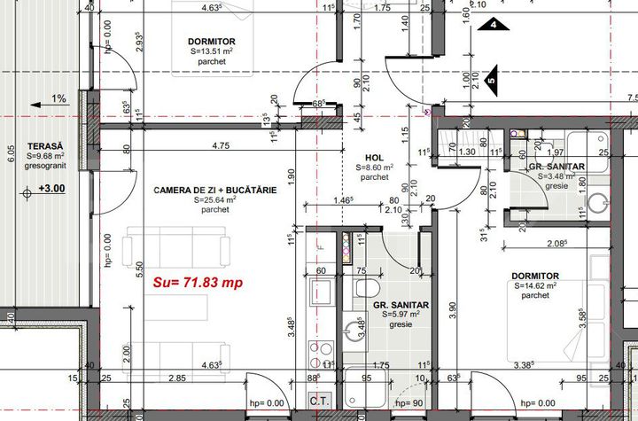 Apartament 3 camere de vanzare APAHIDA - Cluj anunturi imobiliare Cluj