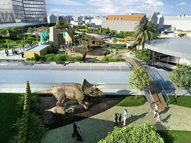 Mall cu dinozauri în Praga