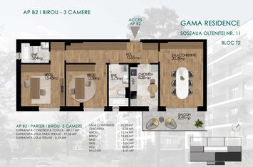 Apartament 3 camere Sos. Oltenitei, nr. 11 - Gama Residence - BL. T2, Ap.B2 anunturi imobiliare Bucuresti