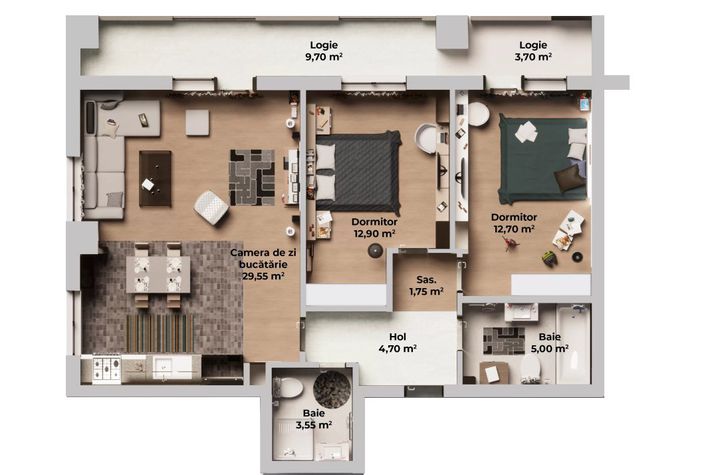 Apartament 3 camere de vanzare SIBIU - Sibiu anunturi imobiliare Sibiu