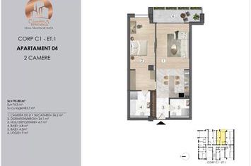 Apartament (4-C1) de vânzare 2 camere în Ansamblu Rezidential Campina anunturi imobiliare Prahova