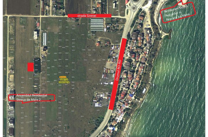 Teren intravilan 600mp Agigea RO-RO toate utilitățile vedere la mare anunturi imobiliare Constanta