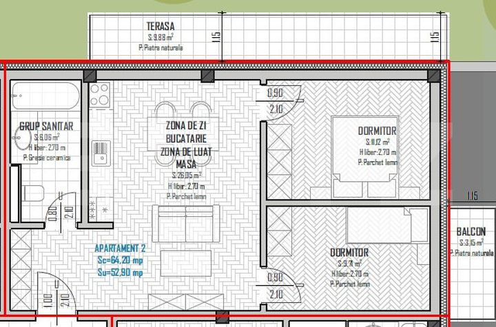 Apartament 2 camere de vanzare BACIU - Cluj anunturi imobiliare Cluj