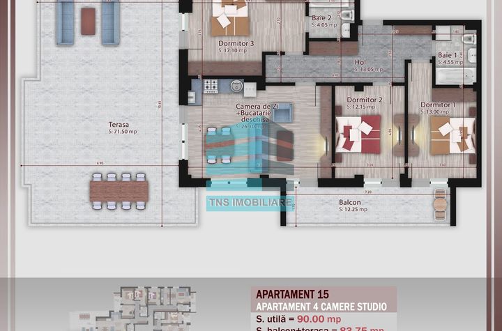 4 Camere 173 Mp Terasa  Imobil Stil Boutique,Pallady-Metrou Teclu anunturi imobiliare Bucuresti