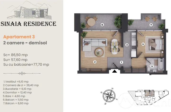 Apartament 2 camere de vanzare SINAIA - Prahova anunturi imobiliare Prahova