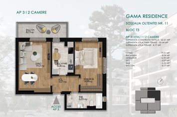 Apartament 2 camere Sos. Oltenitei, nr. 11 - Gama Residence -BL. T3, Ap. 3 anunturi imobiliare Bucuresti