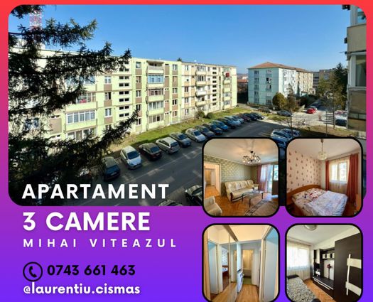 Apartament 3 camere Mihai Viteazu, 50 mp