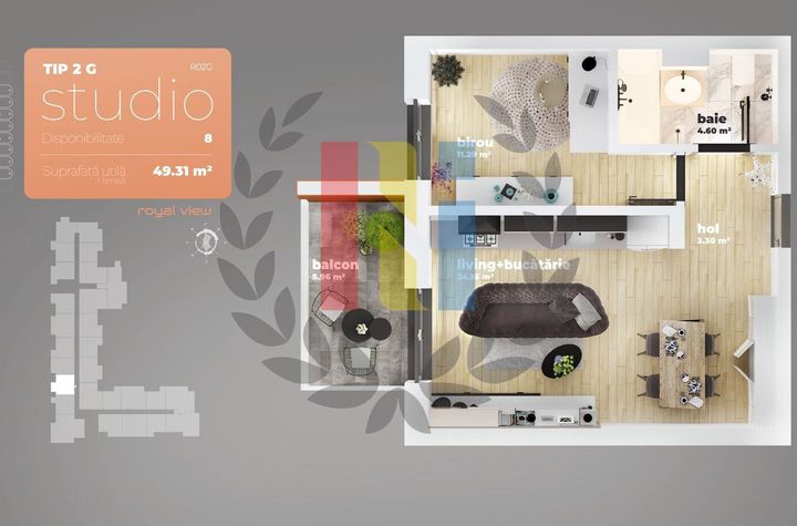 Studio 2 camere Piata Sudului 43,35 mp utili anunturi imobiliare Bucuresti