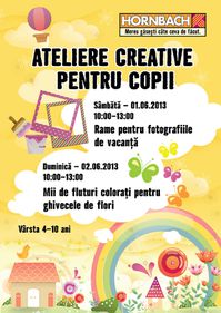 1 şi 2 iunie - weekend dedicat copiilor în magazinele HORNBACH