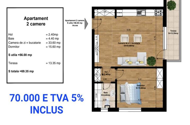 Apartament 2 camere de vanzare PANTELIMON-ORAS - Bucuresti anunturi imobiliare Bucuresti