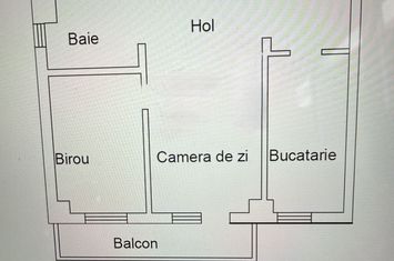 APARTAMENT CU 1 CAMERA + BIROU, BAIE CU GEAM, 48 MP, BUCIUM anunturi imobiliare Iasi