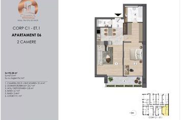 Apartament (6-C1) de vânzare 2 camere în Ansamblu Rezidential Campina anunturi imobiliare Prahova