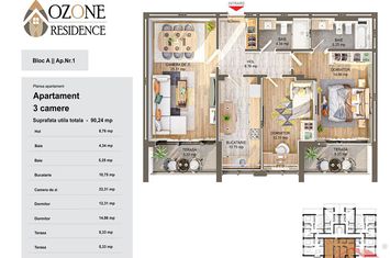 Apartament 3 camere de vanzare NORD - Vrancea anunturi imobiliare Vrancea