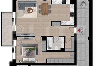 171.200 €, Apartament 2 camere