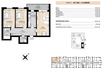 ROND OMV PIPERA - MILUNA RESIDENCE - APARTAMENT 3 CAMERE anunturi imobiliare Bucuresti