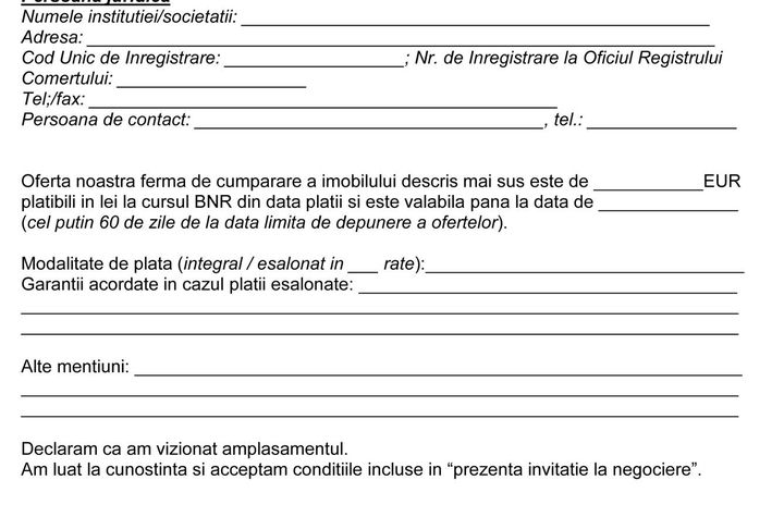 INVITATIE LA NEGOCIERE pentru vanzarea imobilului situat in Timisoara, Bdul 16 Decembrie 1989 nr. 24 anunturi imobiliare Timis