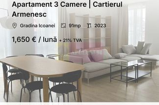 Apartament 3 camere de închiriat Bucuresti - Gradina Icoanei