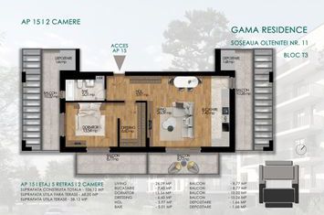 Apartament 2 camere Sos. Oltenitei, nr. 11 - Gama Residence - Ap. 15 anunturi imobiliare Bucuresti