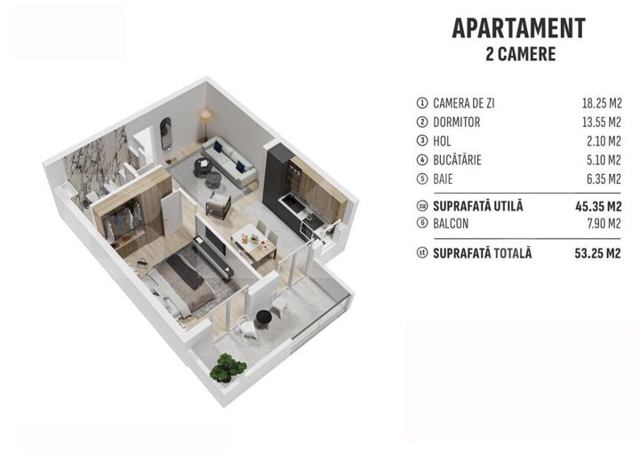 Apartament 2 camere de vanzare BISTRITA - Bistrita-Nasaud anunturi imobiliare Bistrita-Nasaud