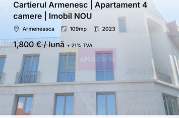 Armeneasca | 4 camere | 109 mp, mobilat utilat, boutique 2023, terasa anunturi imobiliare Bucuresti