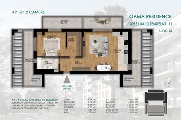 Apartament 2 camere Sos. Oltenitei, nr. 11 - Gama Residence - BL. T3, Ap. 16 anunturi imobiliare Bucuresti