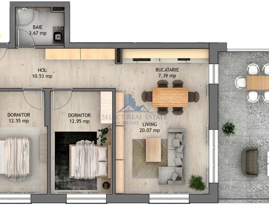 Apartament 3 camere Sibiu, 73 mp