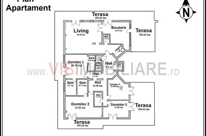 Penthouse spectaculos – Herastrau | Virgil Madgearu – 5 camere, terasa panoramica anunturi imobiliare Bucuresti