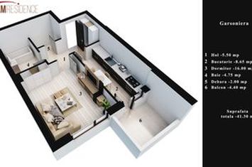 Garsoniera, 41 mp,  Dream Residence anunturi imobiliare Bucuresti